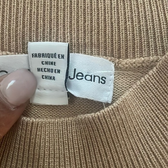 Calvin Klein Quiet Luxury Women's XL Mock Neck Cropped Monogram Sweater - Picture 7 of 8